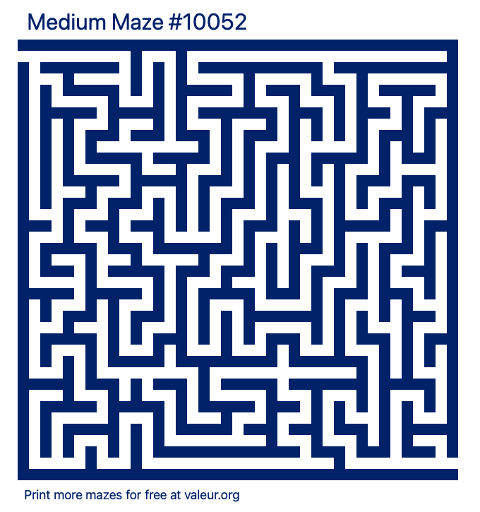 Free Printable Medium Maze number 10052