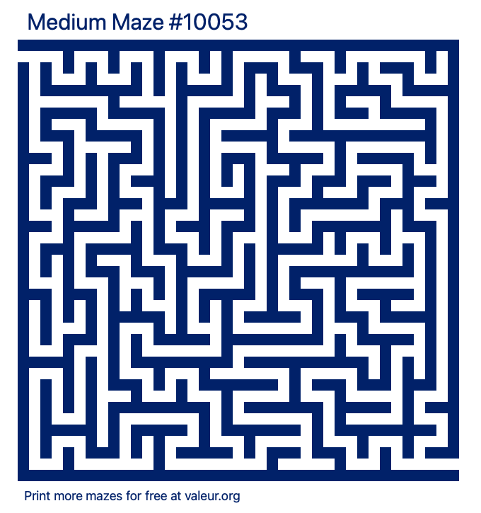 Free Printable Medium Maze number 10053