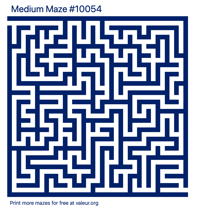 Free Printable Medium Maze number 10054