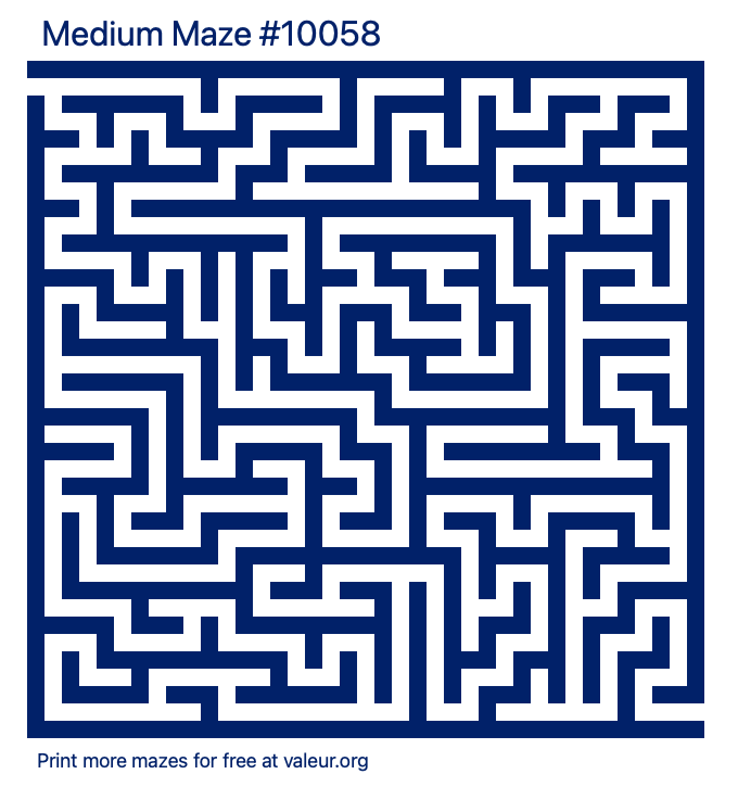 Free Printable Medium Maze number 10058