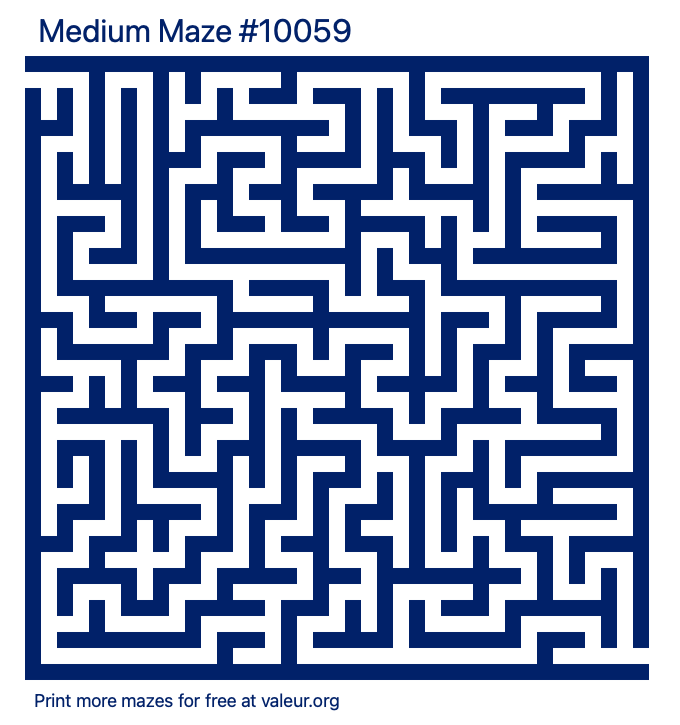 Free Printable Medium Maze number 10059