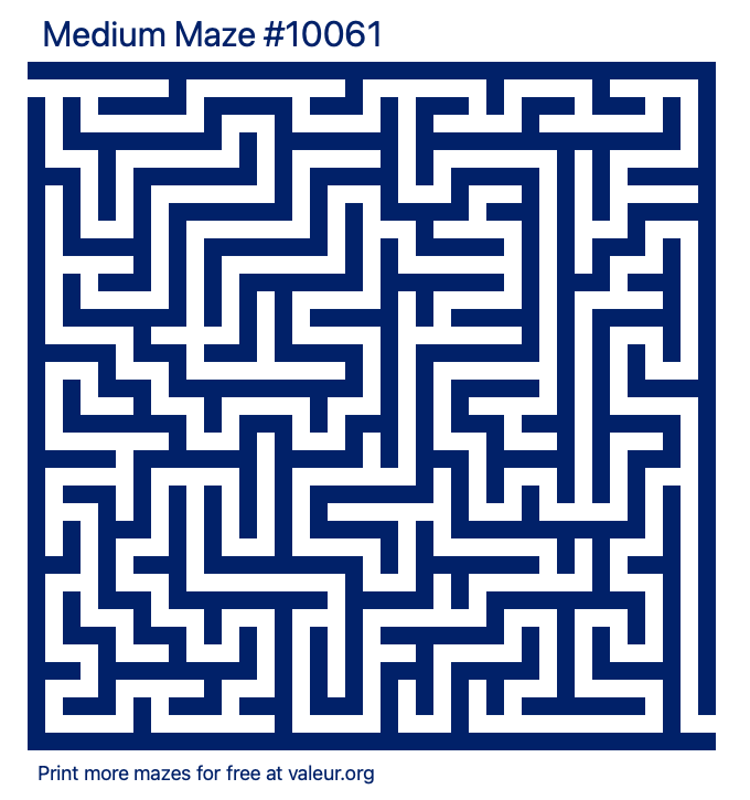 Free Printable Medium Maze number 10061