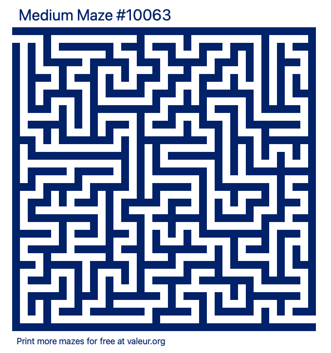 Free Printable Medium Maze number 10063
