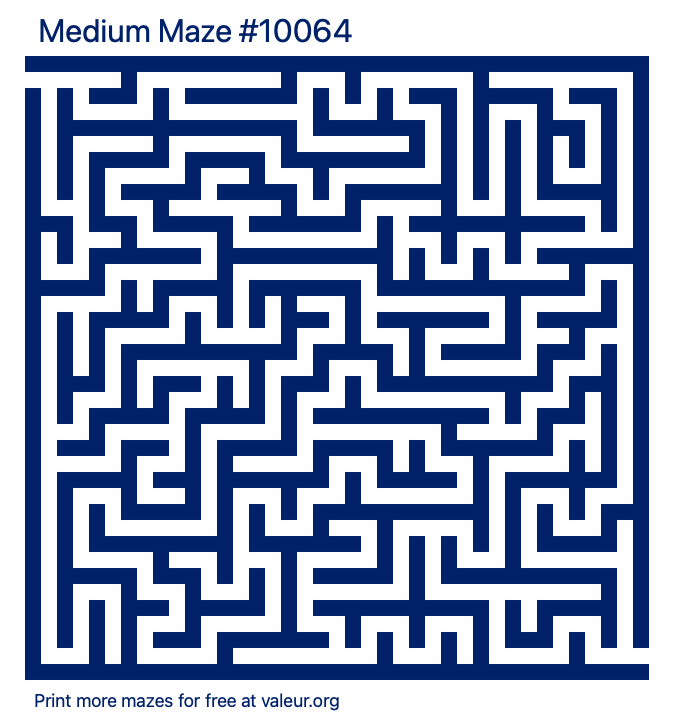 Free Printable Medium Maze number 10064
