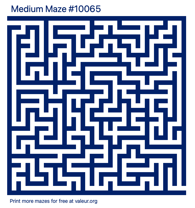 Free Printable Medium Maze number 10065