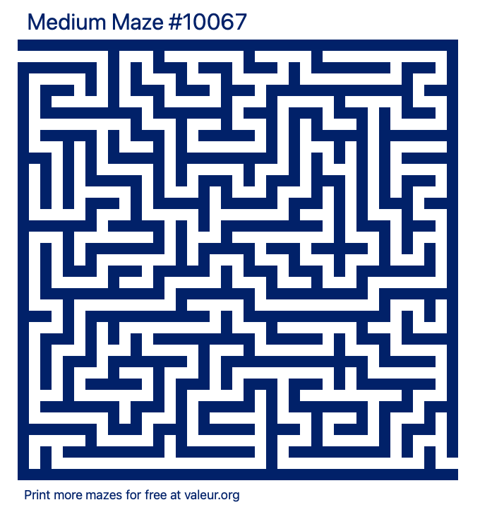 Free Printable Medium Maze number 10067