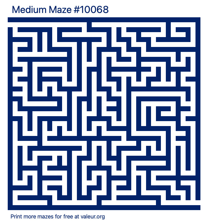Free Printable Medium Maze number 10068