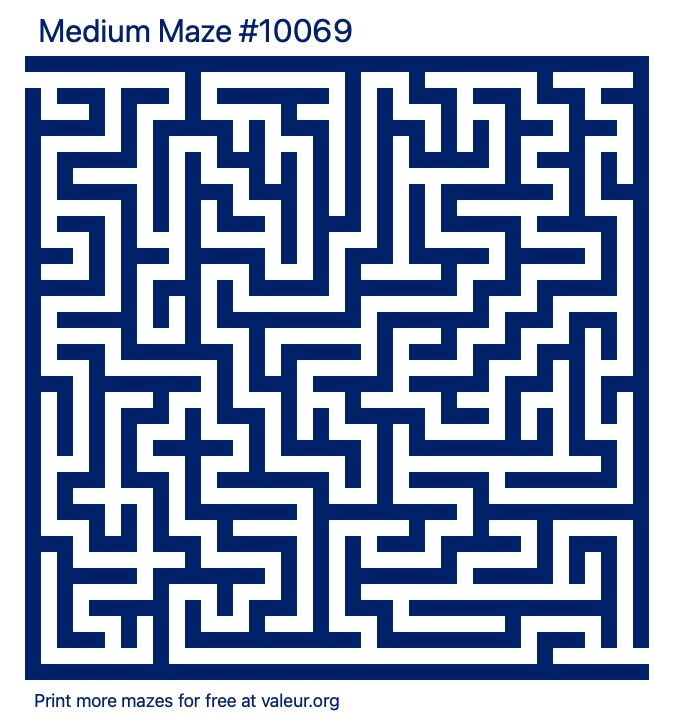 Free Printable Medium Maze number 10069