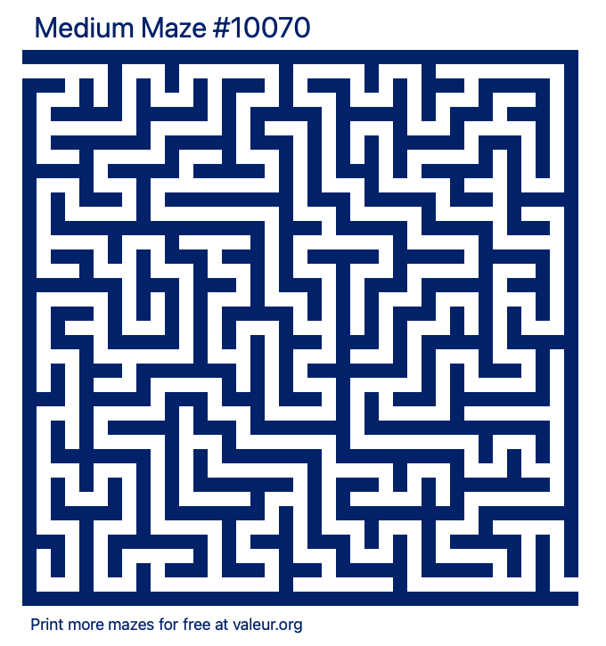 Free Printable Medium Maze number 10070
