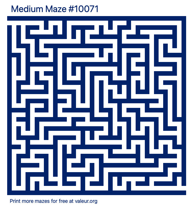 Free Printable Medium Maze number 10071