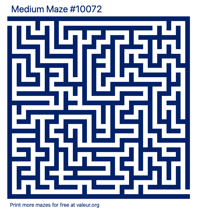 Free Printable Medium Maze number 10072