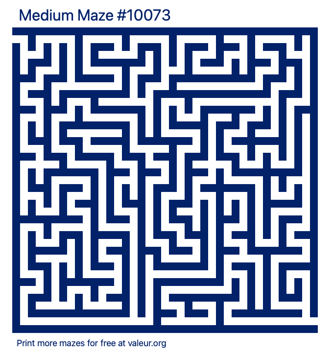 Free Printable Medium Maze number 10073