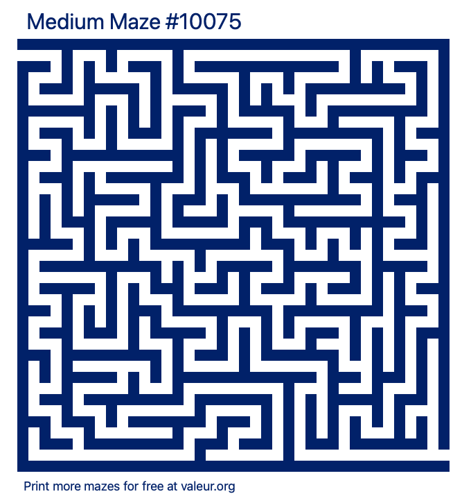 Free Printable Medium Maze number 10075