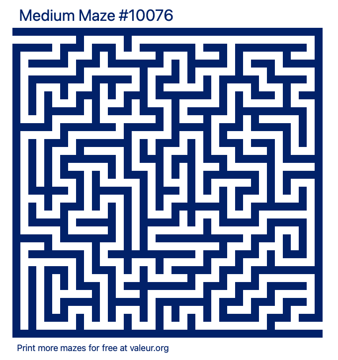 Free Printable Medium Maze number 10076