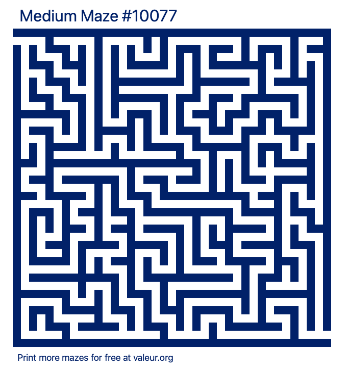 Free Printable Medium Maze number 10077