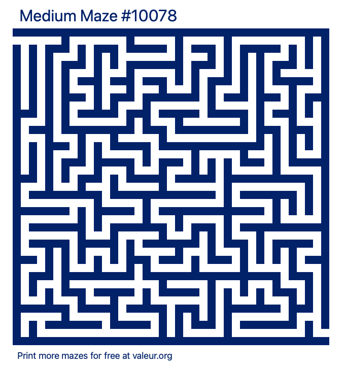 Free Printable Medium Maze number 10078