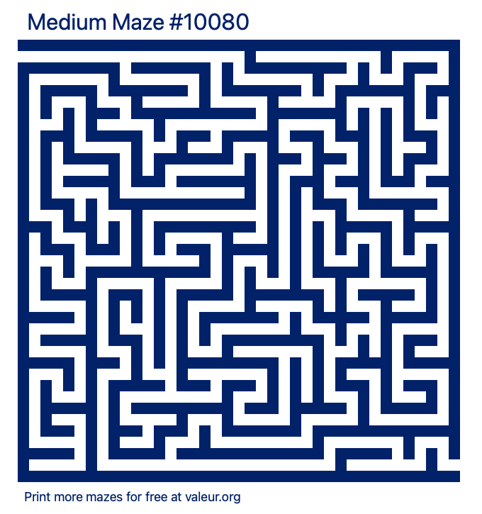 Free Printable Medium Maze number 10080