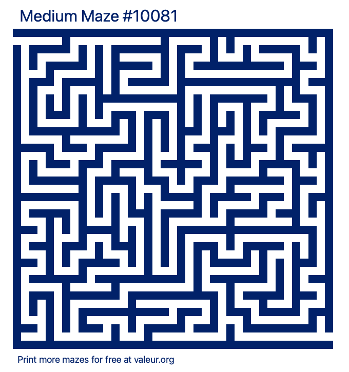 Free Printable Medium Maze number 10081