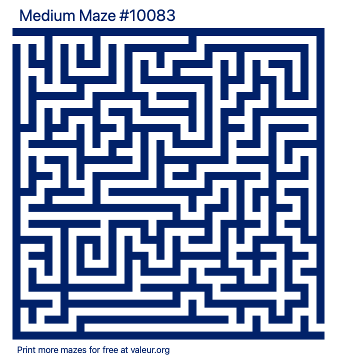 Free Printable Medium Maze number 10083