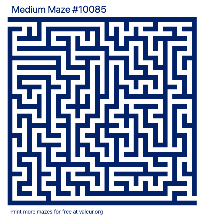 Free Printable Medium Maze number 10085