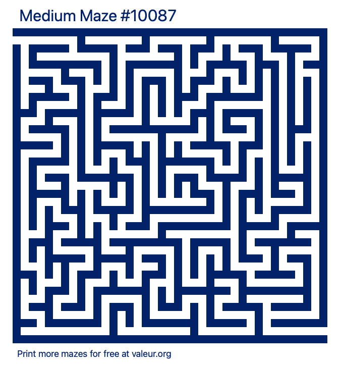Free Printable Medium Maze number 10087