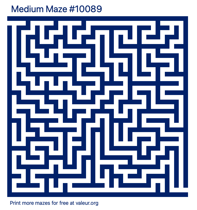 Free Printable Medium Maze number 10089