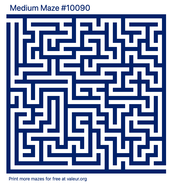 Free Printable Medium Maze number 10090