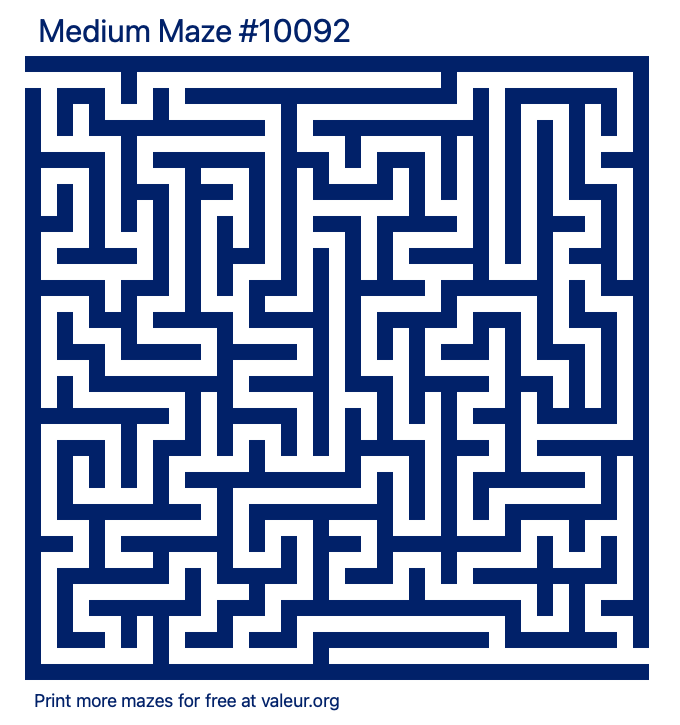 Free Printable Medium Maze number 10092