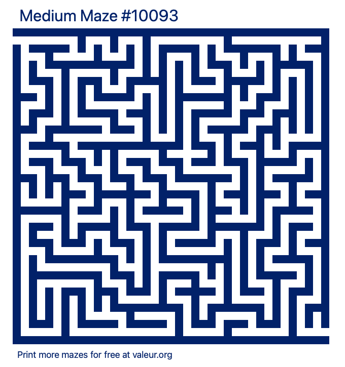 Free Printable Medium Maze number 10093