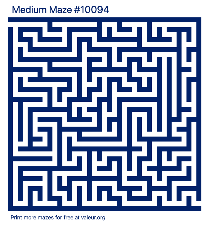 Free Printable Medium Maze number 10094