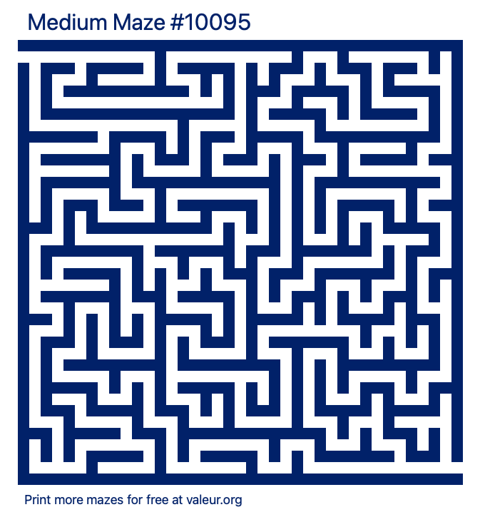 Free Printable Medium Maze number 10095
