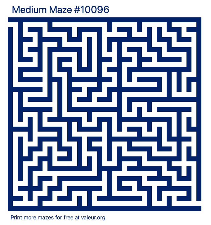 Free Printable Medium Maze number 10096