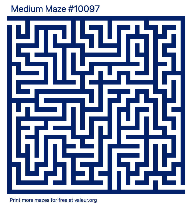 Free Printable Medium Maze number 10097