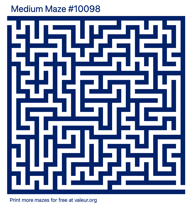 Free Printable Medium Maze number 10098
