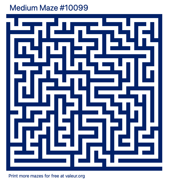 Free Printable Medium Maze number 10099