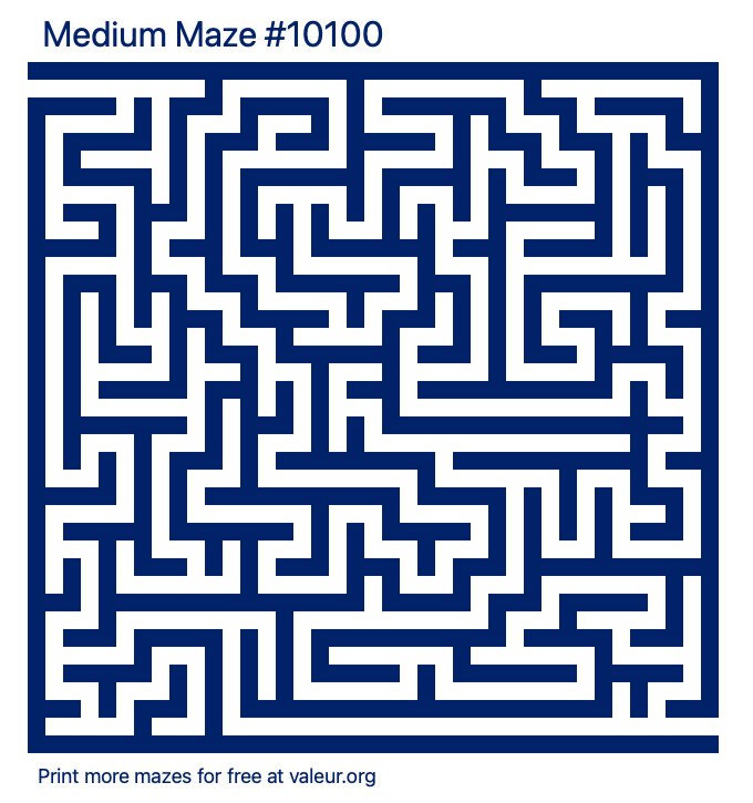 Free Printable Medium Maze number 10100