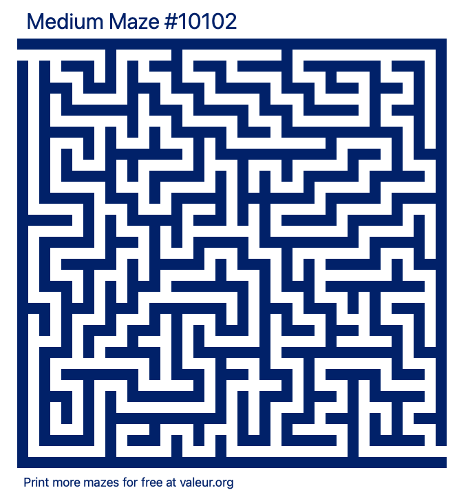 Free Printable Medium Maze number 10102