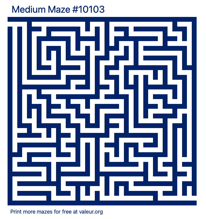 Free Printable Medium Maze number 10103
