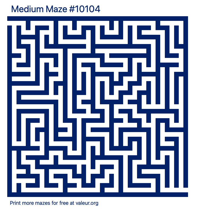 Free Printable Medium Maze number 10104