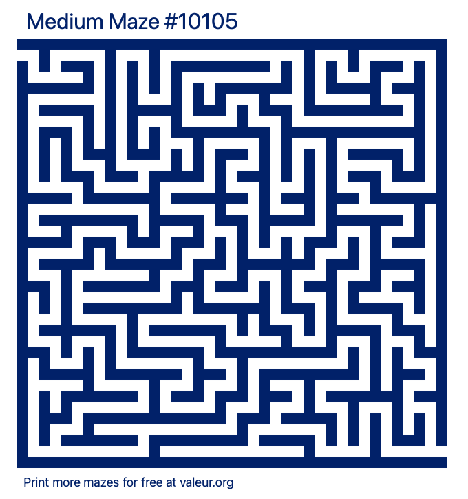 Free Printable Medium Maze number 10105