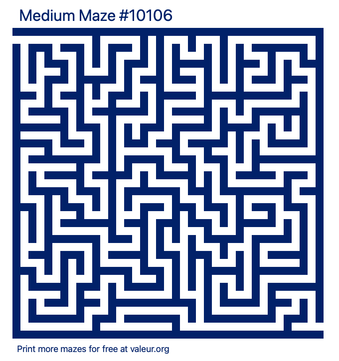 Free Printable Medium Maze number 10106