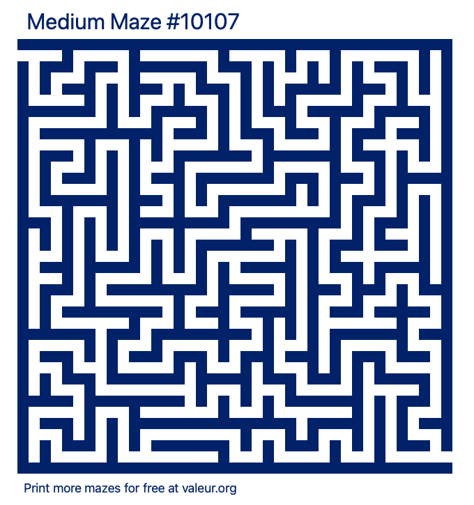 Free Printable Medium Maze number 10107