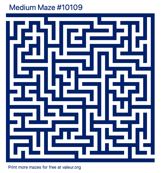 Free Printable Medium Maze number 10109