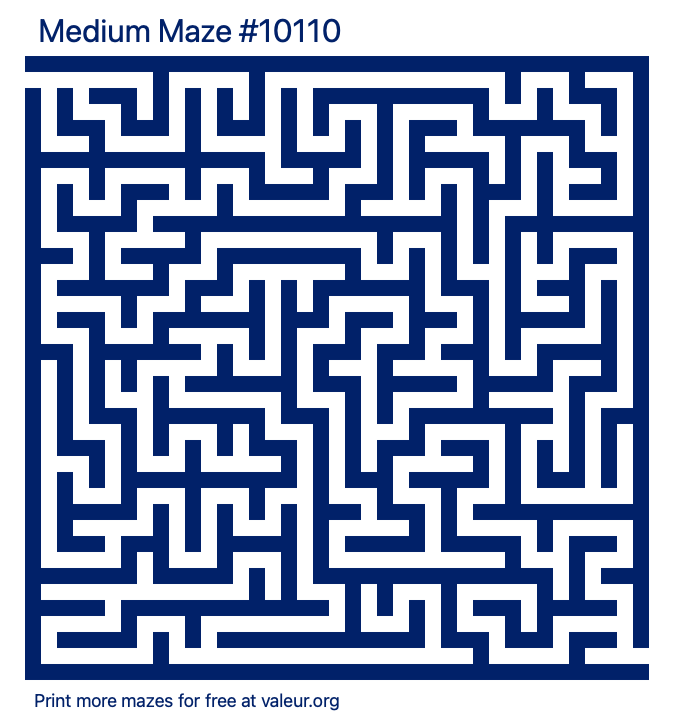 Free Printable Medium Maze number 10110