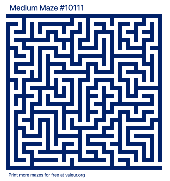 Free Printable Medium Maze number 10111