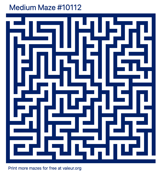 Free Printable Medium Maze number 10112
