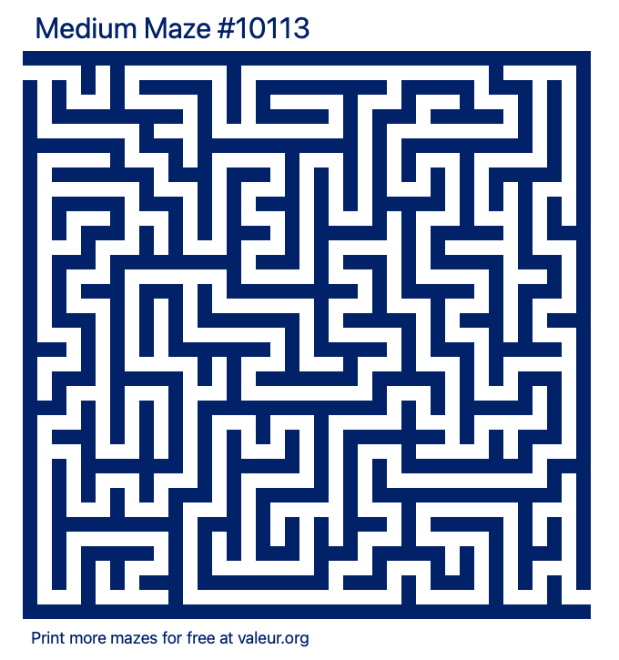 Free Printable Medium Maze number 10113