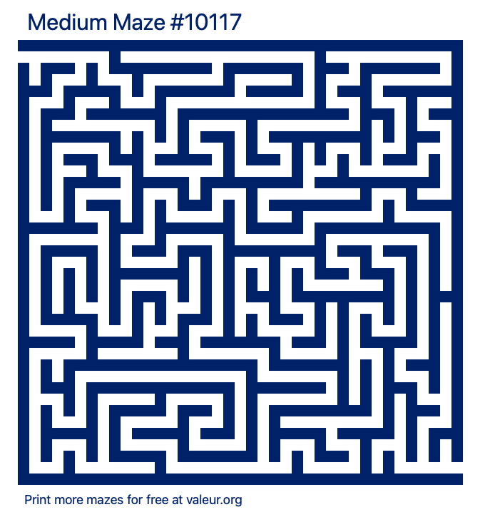 Free Printable Medium Maze number 10117