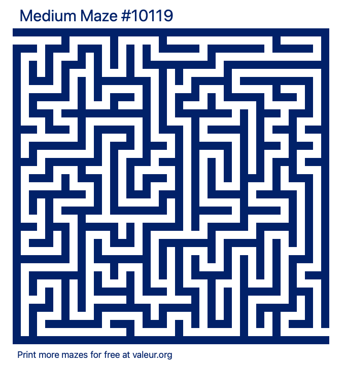 Free Printable Medium Maze number 10119