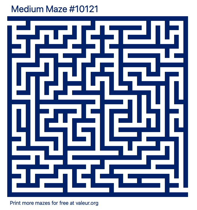 Free Printable Medium Maze number 10121